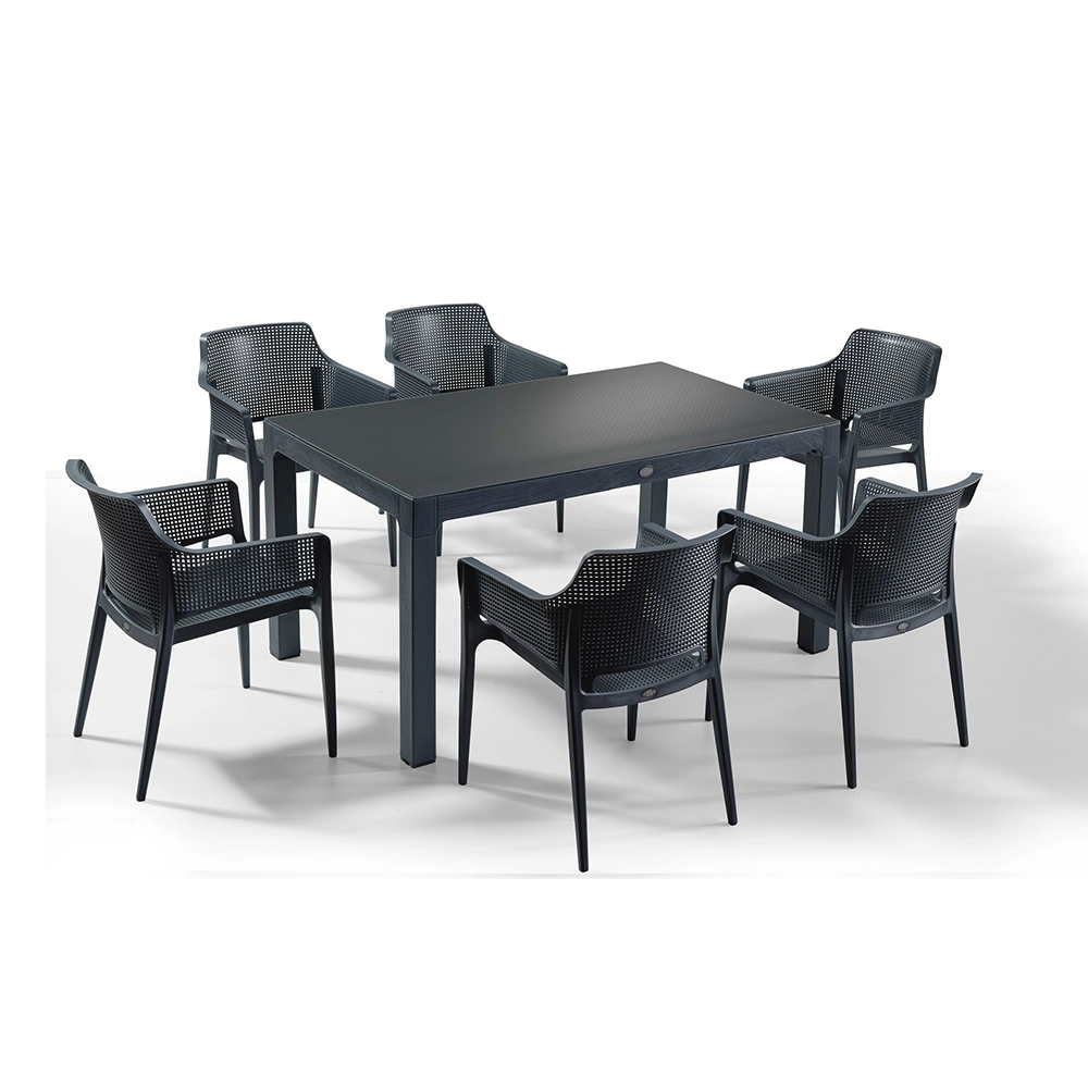 NS3 Masa Takımı 90x150 Camlı Masa + 6 Adet Koltuk