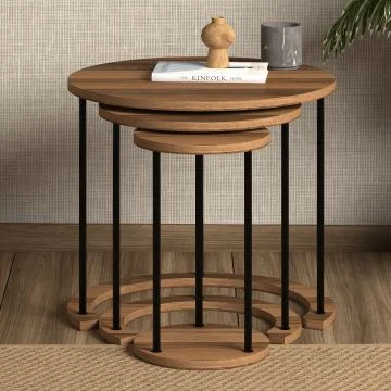 Axis 3’lü Zigon Sehpa –ceviz Axis 3’lü Zigon Sehpa –ceviz