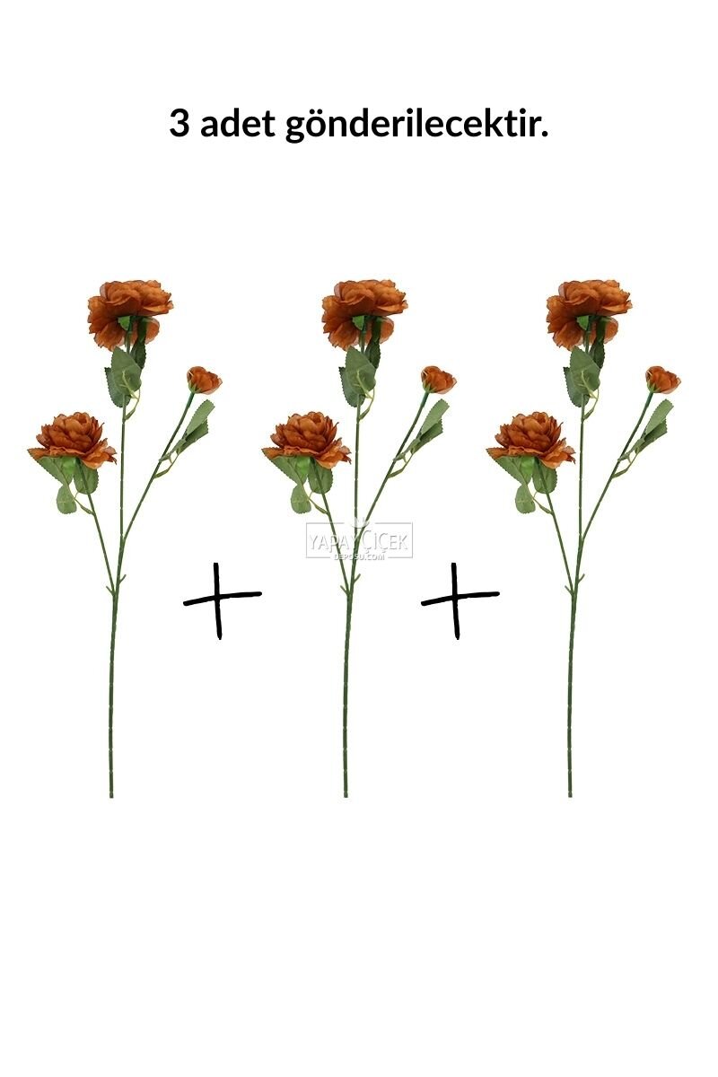 Yapay Çiçek Pastel 3 Adet Çöl Gülü 60 cm Kahverengi Yapay Çiçek Pastel 3 Adet Çöl Gülü 60 cm Kahverengi