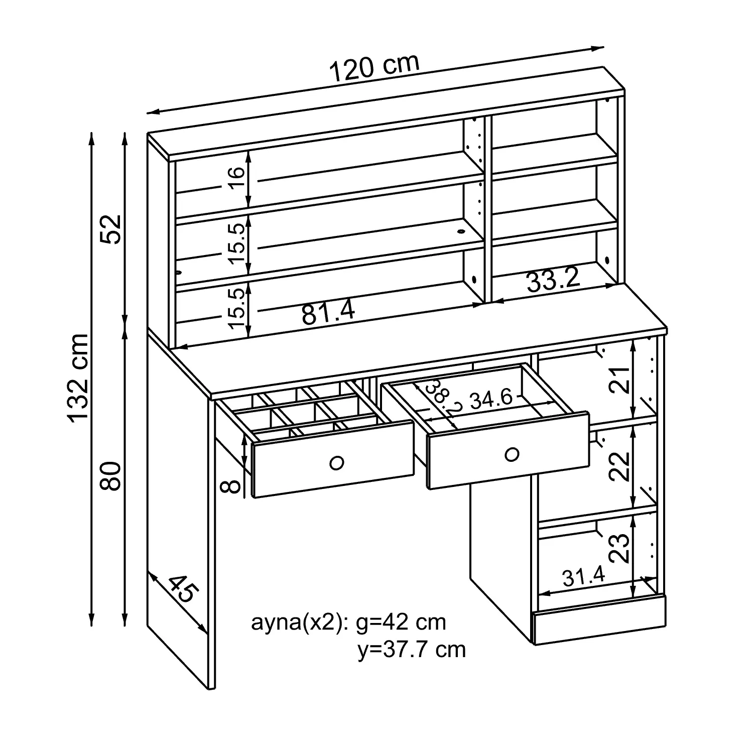 Makyaj Masası - Ella Makyaj Masası - Ella