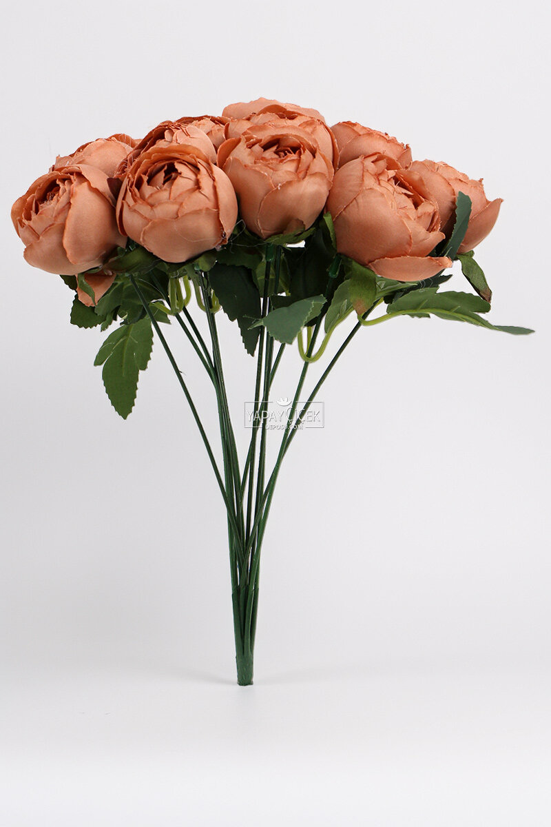 Yapay Çiçek 12li Şakayık Demeti 35 cm Kahverengi